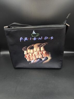 Black FRIENDS Logo Shoulder Bag with Cast Art